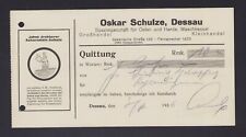 DESSAU, Rechnung 1936, Oskar Schulze Öfen-Herde-Waschkessel-Geschäft