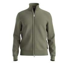 Boss Herren Strickjacke aus Schurwolle mit Reißverschluss 50543153 Farbe Salbeigrün