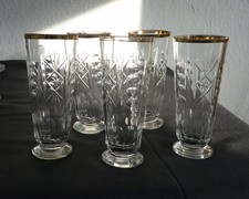 5 antike Gläser   Becher  *