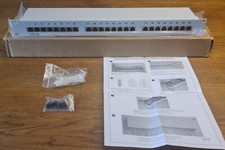 Patchfeld Patchpanel 24 Port Netzwerk LSA WEISS Verteilerfeld geschirmt
