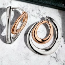 Creolen 925 Silber bicolor