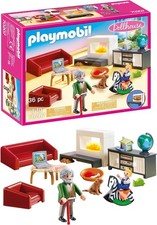 PLAYMOBIL Dollhouse 70207 Gemütliches Wohnzimmer, Mit Lichteffekt, Ab 4 Jahren