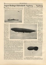 Ballonfabrik Riedinger in Augsburg XL Reklame 1927 Ballon Zeppelin Werbung
