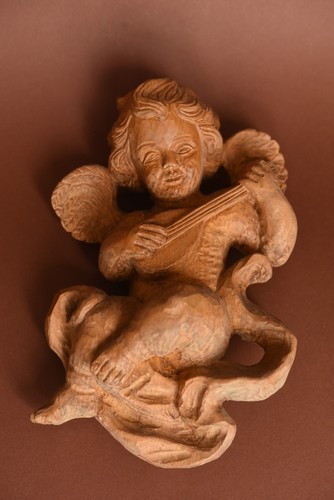 Holzfigur engel putto putte - holzfigur,