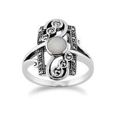 Jugendstil Stil Rund Opal &