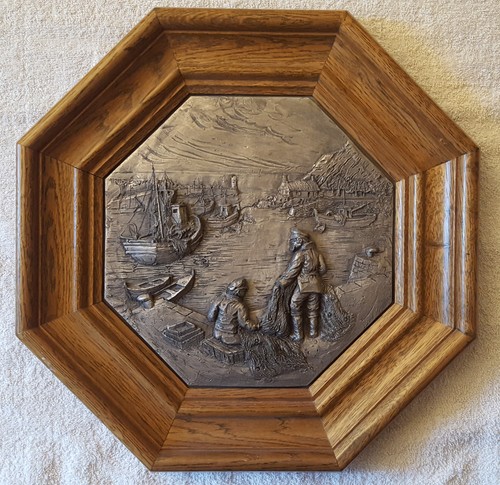 Zinnbild krabbenfischer relief - zinnbild,