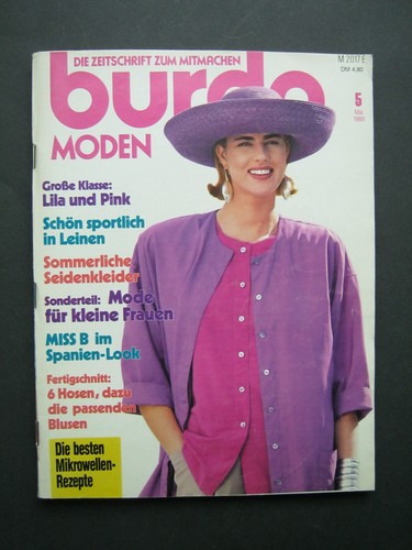 Burda moden heft mai - heft, 1989