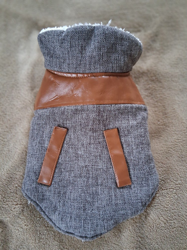 Warmer hundemantel grau mit - warmer, hundemantel,