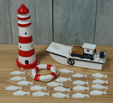 4tlg. Deko Set Leuchtturm