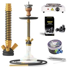RMAN Shisha Set 66cm Wasserpfeife Hookah mit Dampfsteine Kohle Kohleanzünder 