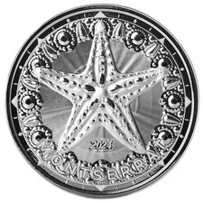 Montserrat  2 $ 2024 EC8 Starfish  1 Oz Silber Proof Like auf Cardboard