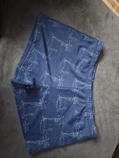 Retro - Badehose, Badeshort, Bademode, blau gemustert, Crane, Größe 7,XL 