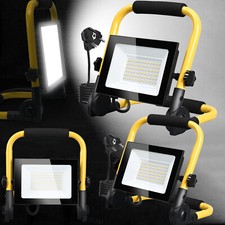 50W/100W/200W LED Fluter Strahler Baustrahler Scheinwerfer mit Stativ & Stecker