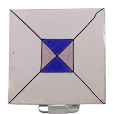 Antike handgemalte Fliese geometrisches Muster Kachel Niederlande um 1850 Nr. 7