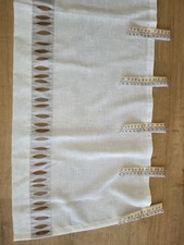 Scheibengardine mit Blätter Creme Weiß  Bistro 47 cm x 137 cm