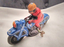 Blechmotorrad Mechanisch  zum Aufziehen Funktioniert GR 18cm
