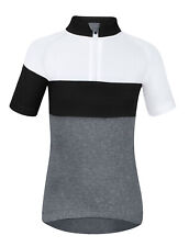Kinder Fahrrad Trikot Jersey Radtrikot Kurzarm Mädchen Rad Radshirt Grau Weiß