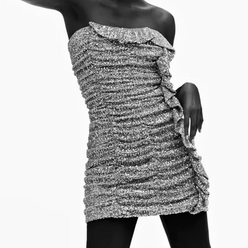 Zara pailletten glitzerkleid - zara,