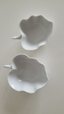 2 Meissen Porzellan Schalen Konfektschalen Blattschale weiß TOP Zustand 