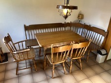 sitzecke esszimmer, Eckbank, 2 Stühle, 1 Stuhl mit Armlehnen, Tisch ausziehbar