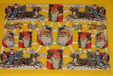 1x Poesiebilder Oblaten 7260 Weihnachtsmann KUTSCHE Weihnachten Glanzbogen santa