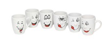 6tlg set smile kaffeepott - 6tlg.set,