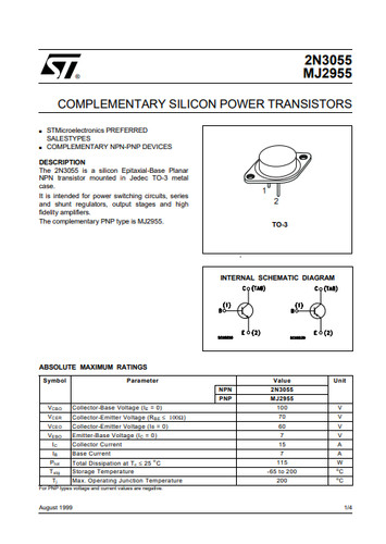 4stk transistor 2n3055 - transistor,
