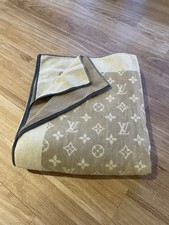 Louis Vuitton Monogram XXL Strand Decke Picknick Tuch Handtuch beige Baumwolle 
