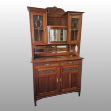 Antikes Jugendstil Buffet  Küchenschrank Bleiglas um 1900