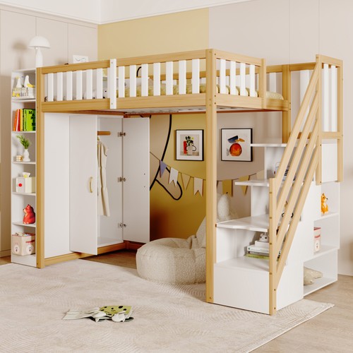 Hochbett kinderbett mit regal - hochbett,
