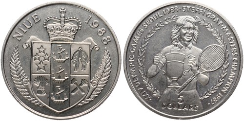 Niue dollars 1988 steffi - -,