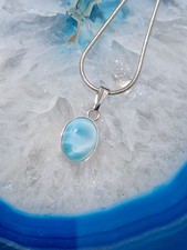 Larimar Anhänger + Silberkette        (G69)