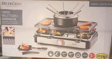 Silvercrest 3 in 1 Raclette mit Fondue Set Grill + Fondue Set für 8 personen NEU