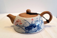 China Keramik Teekanne crackle Glasur Handgemalte mit lotus Blumen muster 20.Jh