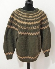Island Norweger Strick Pullover Grösse XL Herren Schurwolle Handarbeit S412