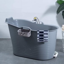Mobile Badewanne, Ideal für das kleine Badezimmer, 97x54x63cm, Stylisch (Grau)