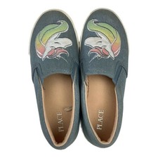 Girls blue denim slip - denim, on