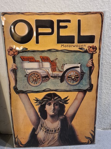 Blechschild opel motorwagen - opel,