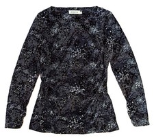 FOX'S schwarzgraues Samtshirt Muster Gr. 38