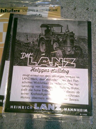 Blechschild der lanz - lanz, holzgas