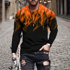 Fire Printed T-Shirt Fitness