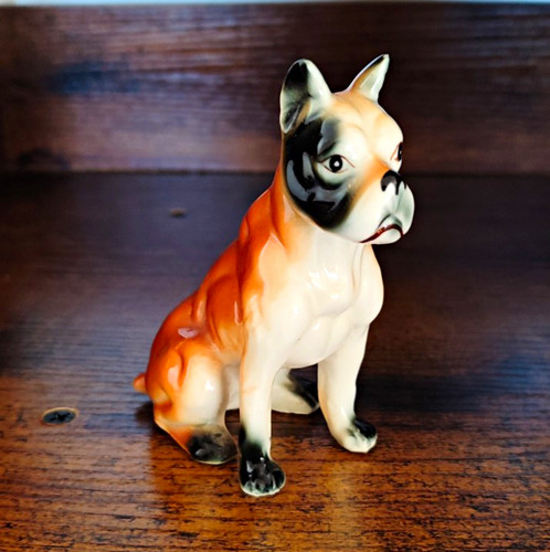Hunde boxer figur - aus, keramik