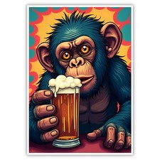 Affe Bild Humor A4 Kunstdruck