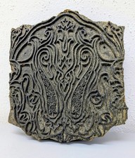 Antiker Stoffdruckstempel aus Holz - Textilstempel - florales Motiv