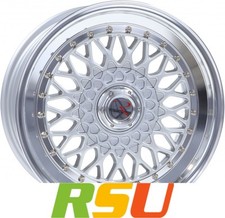 R-Style Wheels RS01 silver horn polished 8x15" ET25 LK4 100 ML 73.1 Alufelgen...