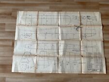 Alter Bauplan Flugzeug Modell Lerche DIN A1 von Sperl Luftwaffe 1939 - 1945