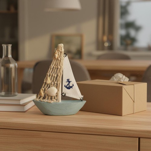 Miniatur segelschiff aus holz - segelschiff,