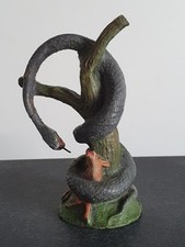 Elastolin Lineol Riesen Schlange auf Baum mit Rehkitz Boa Wildtier Masse 12 cm