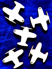 Minkaklecks  Anhänger Holz unbehandelt   5x Flugzeug  5cm  Basteln  XS