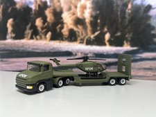 SIKU Scania Militärtransporter mit KFOR-Hubschrauber – Maßstab ca 1:87 H0